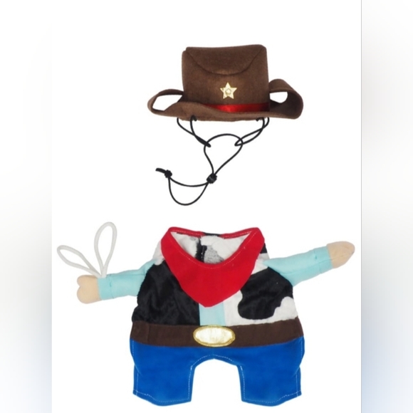 NEW Cowboy Costume Pet Size Medium Dog & Cat (20-50 lbs) Halloween Vibrant Life - Picture 4 of 9